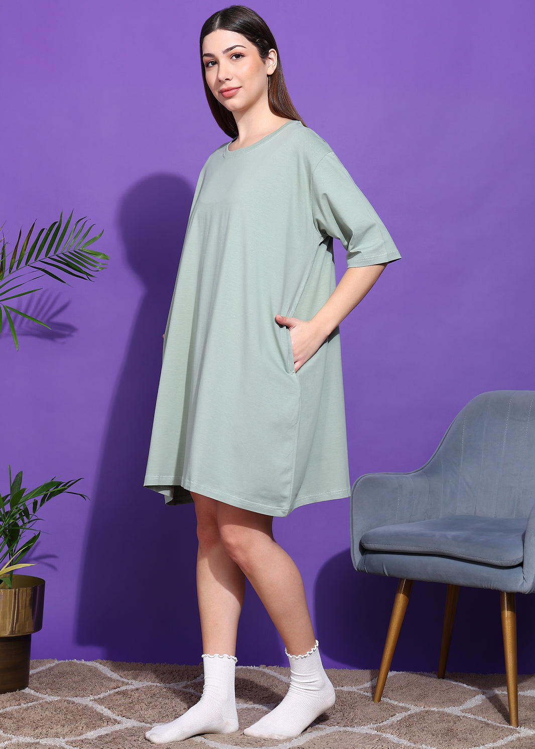 Oversized Solid Switchover Tee