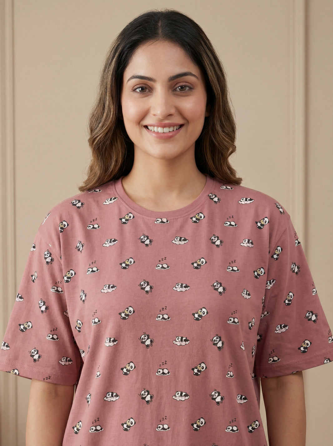Pink Panda Oversized Tees
