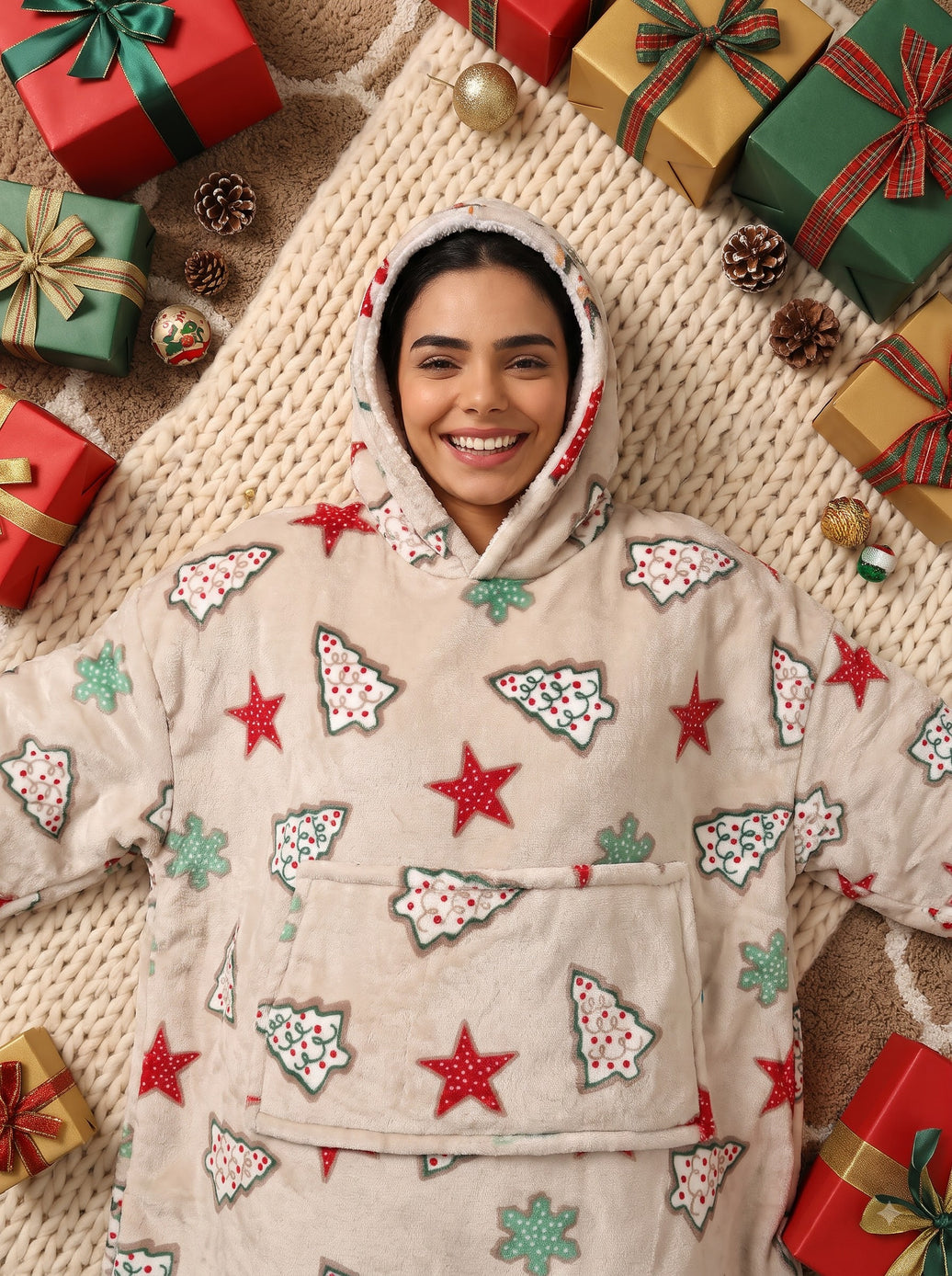 Christmas Lights Unisex Wearable Blanket Hoodie