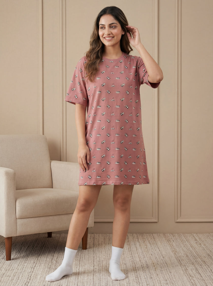 Pink Panda Oversized Tees