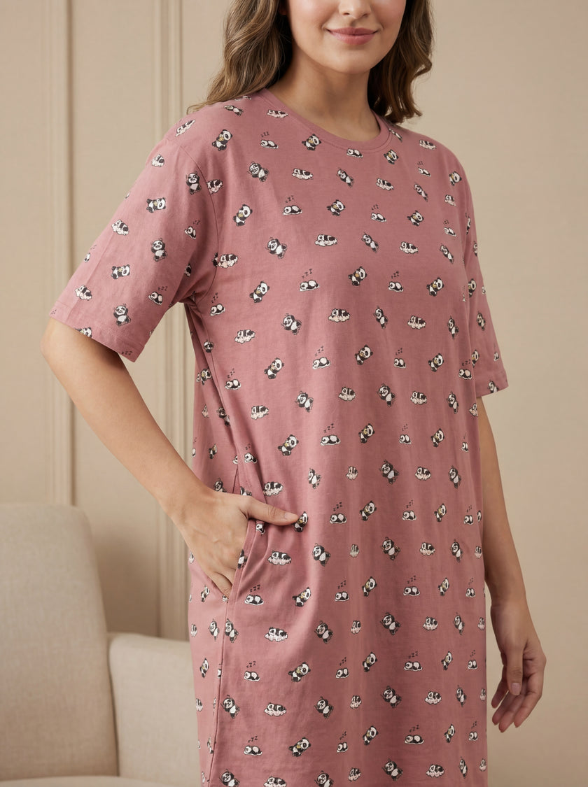 Pink Panda Oversized Tees