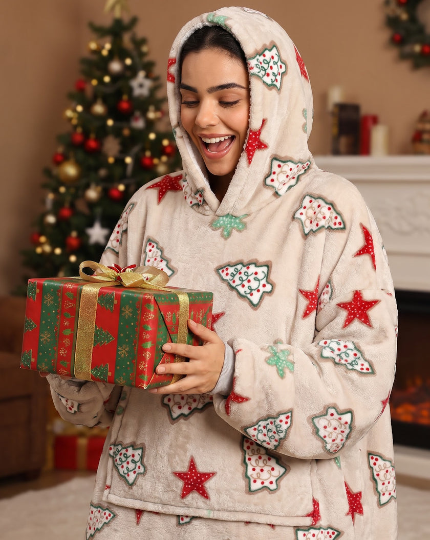 Christmas Lights Unisex Wearable Blanket Hoodie
