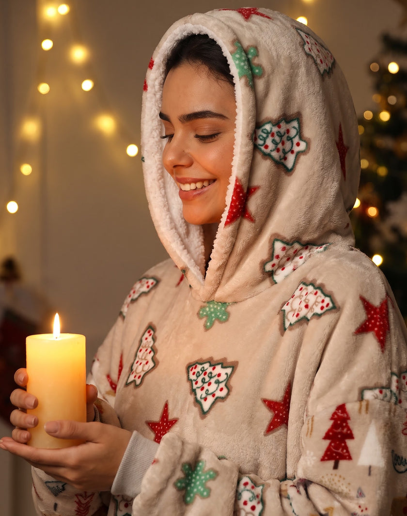 Christmas Lights Unisex Wearable Blanket Hoodie