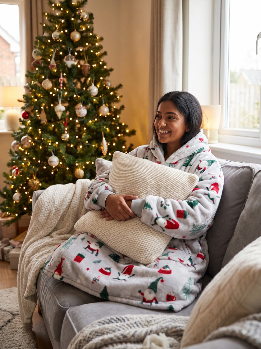 Santa Unisex Wearable Blanket Hoodie