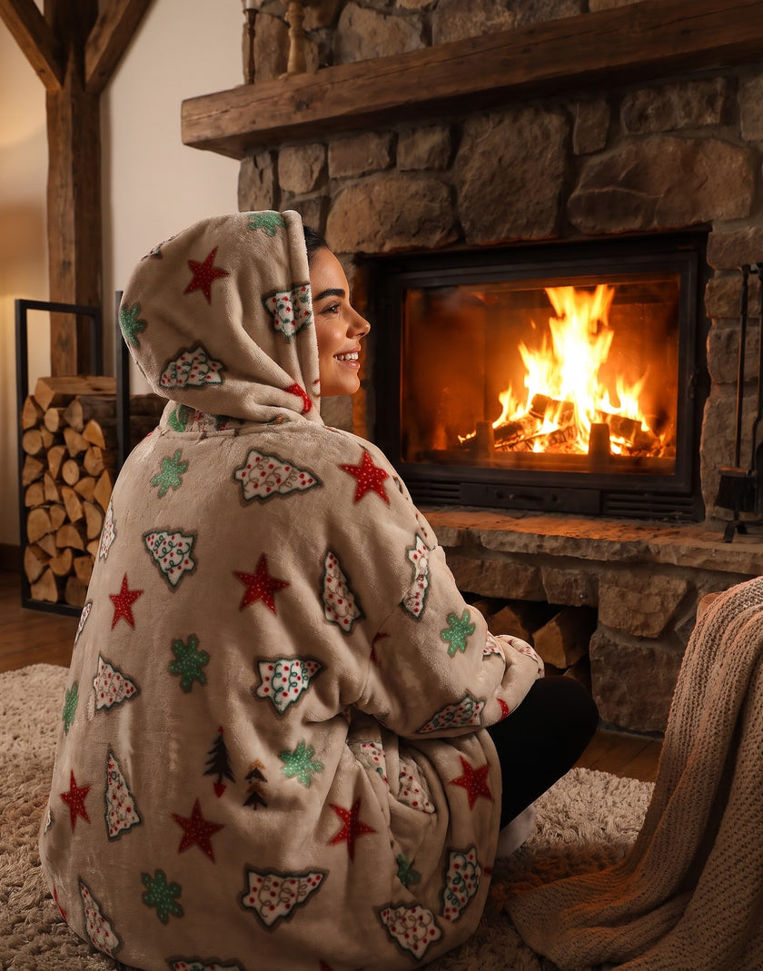 Christmas Lights Unisex Wearable Blanket Hoodie